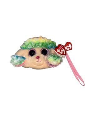 Ty Rainbow Poodle Plush Wristlet